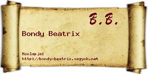 Bondy Beatrix névjegykártya