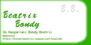 beatrix bondy business card